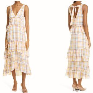 NWT CINQ À SEPT Astor Sleeveless Tiered Maxi Dress, size 14